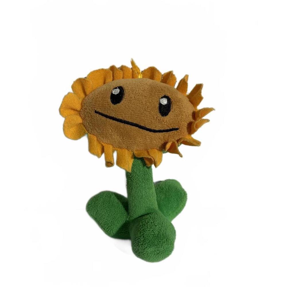 Plants Vs. Zombies Sunflower 4'' Plush PvZ Brown Face Golden Yellow Petals EUC